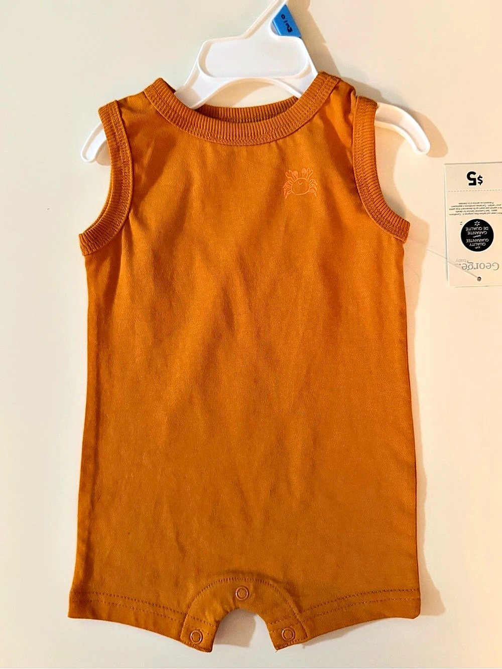 George Baby Orange Sleeveless Romper